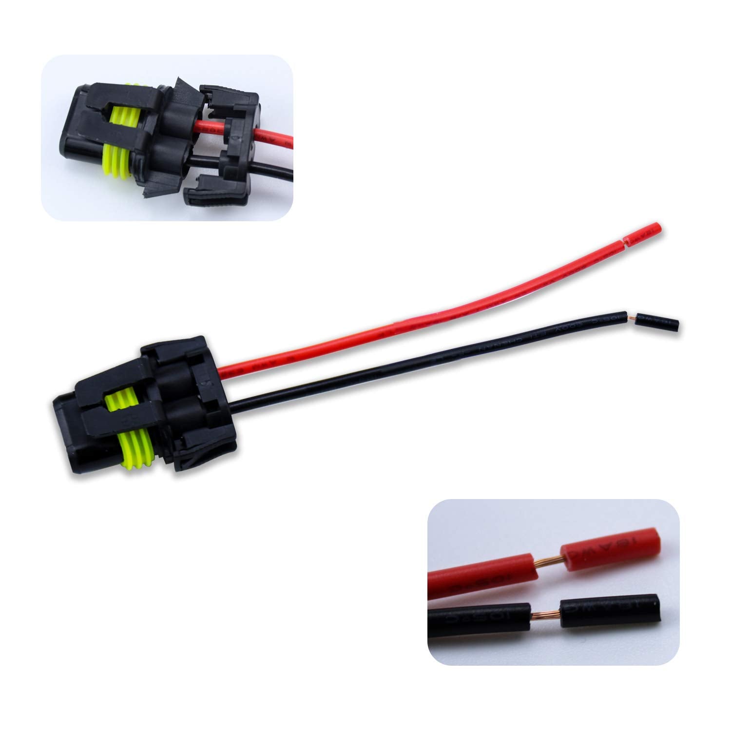 Ibrightstar Nylon 9005 9006 9012 9145 H10 Female Adapter Wiring Harness Sockets Wire For Headlights Fog Lights